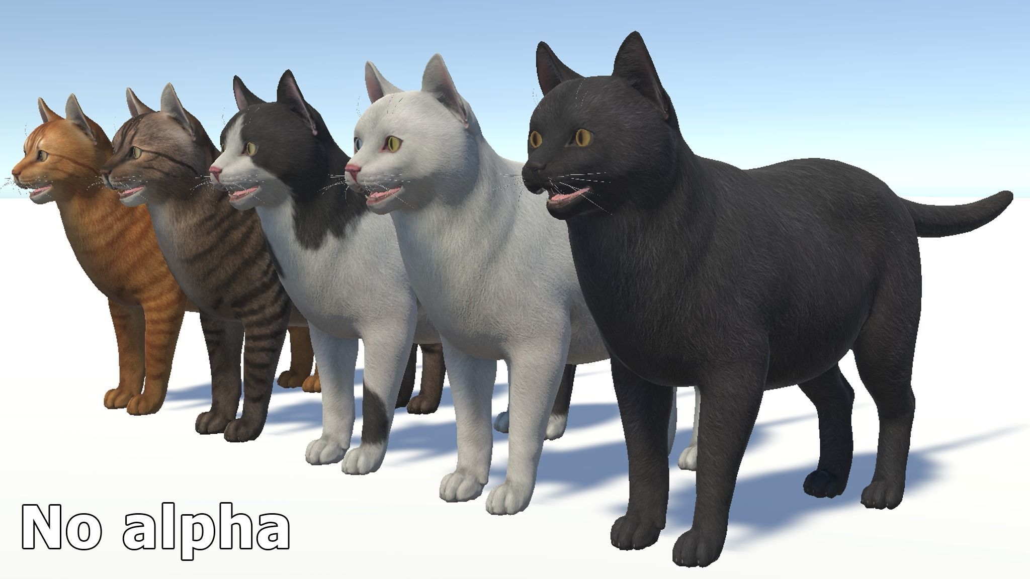 Cats - Fat Low-poly 3D model_17