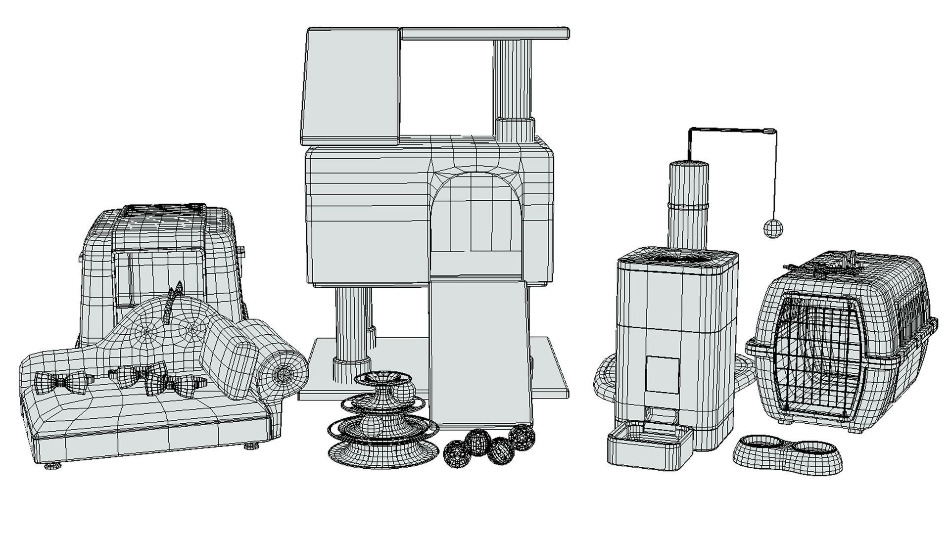 Cats - Fat Low-poly 3D model_20