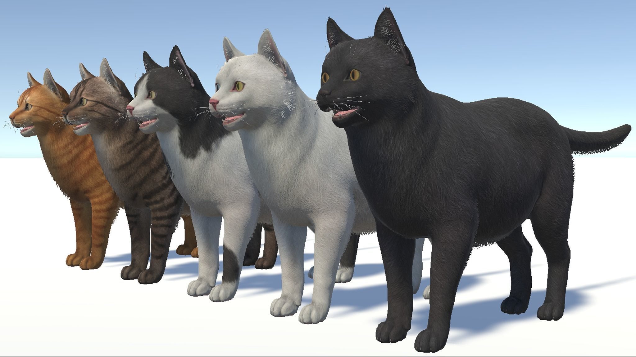 Cats - Fat Low-poly 3D model_12