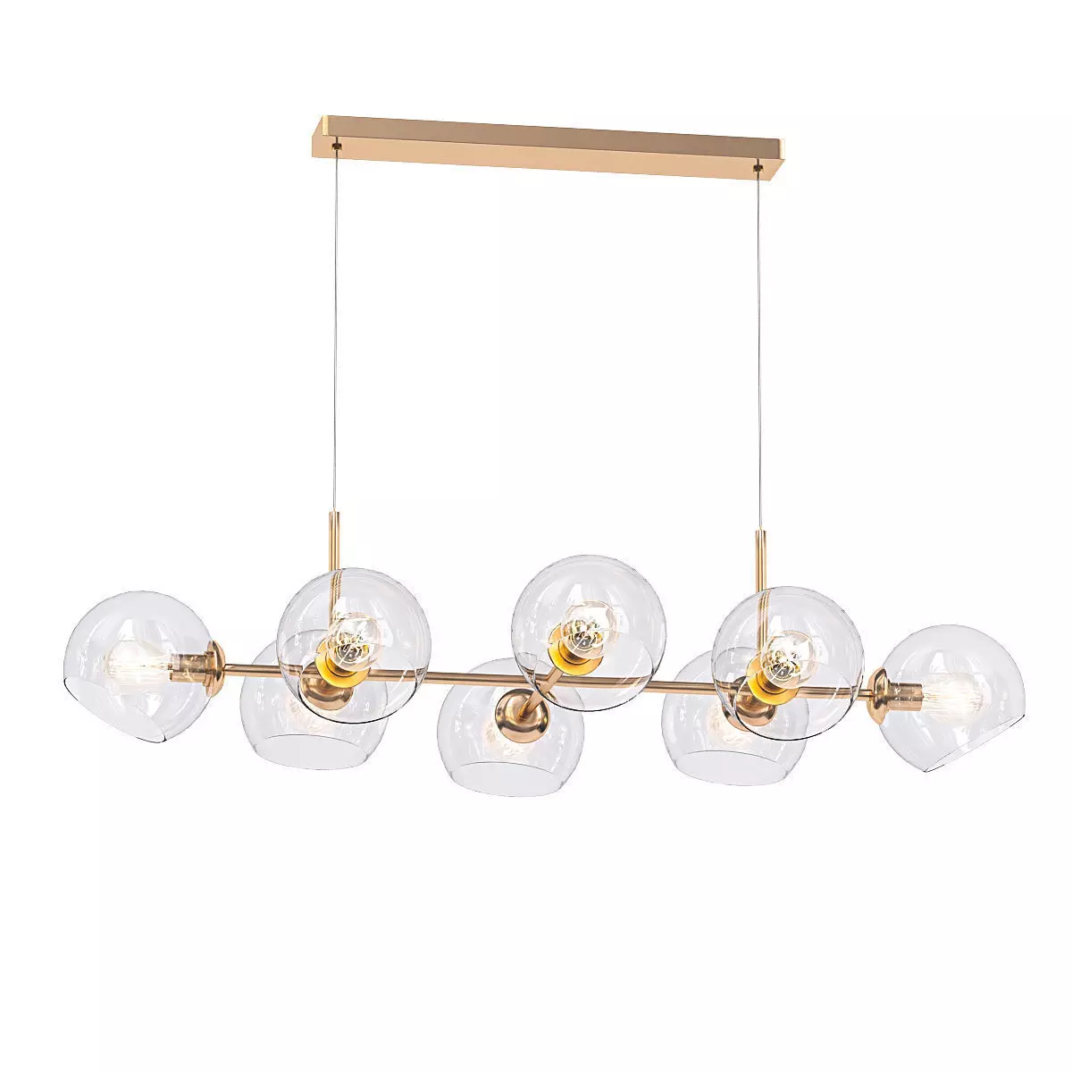 Smarano light glass pendant light - gold 3D model_0