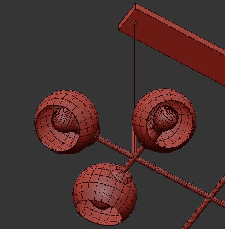 Smarano light glass pendant light - gold 3D model_3