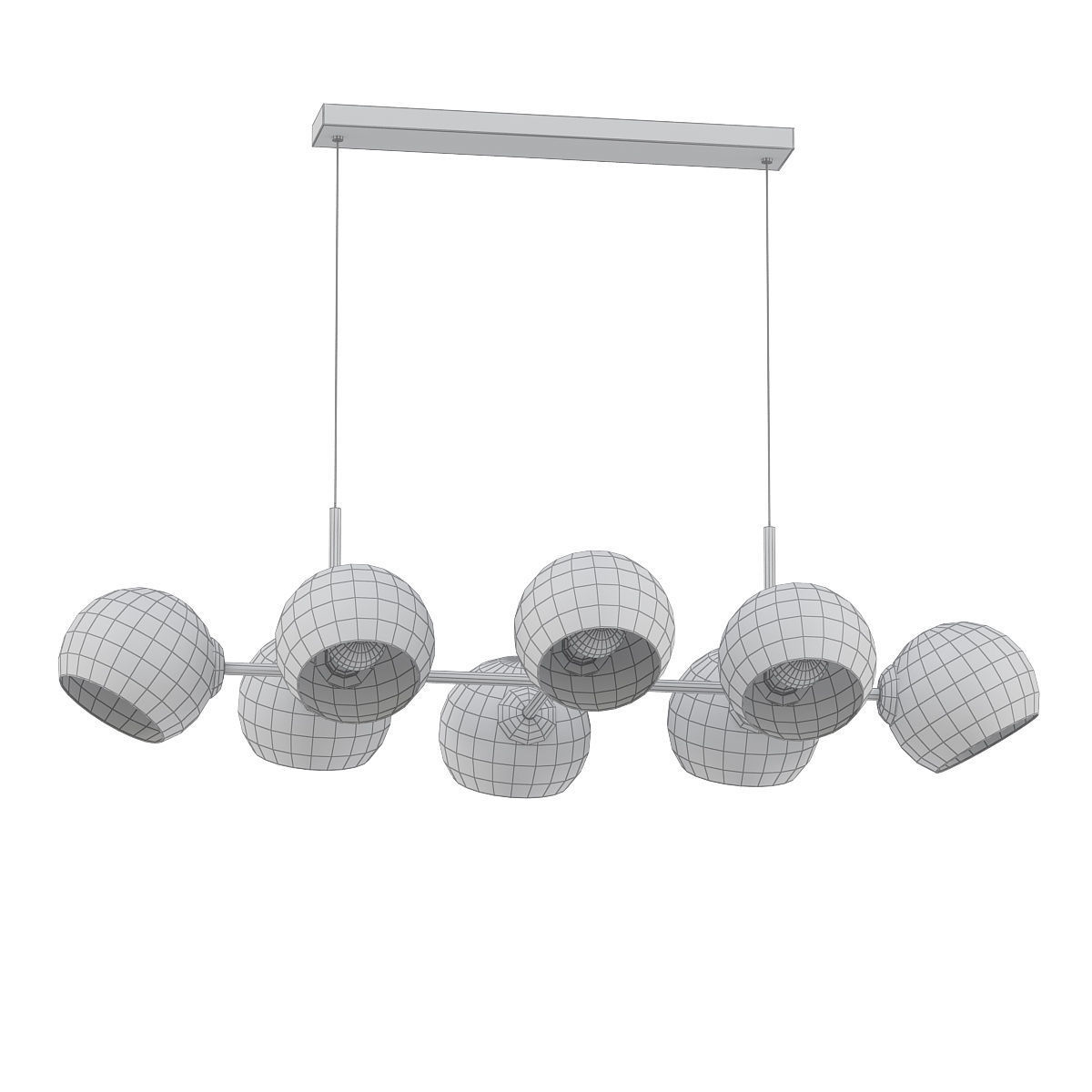 Smarano light glass pendant light - gold 3D model_4