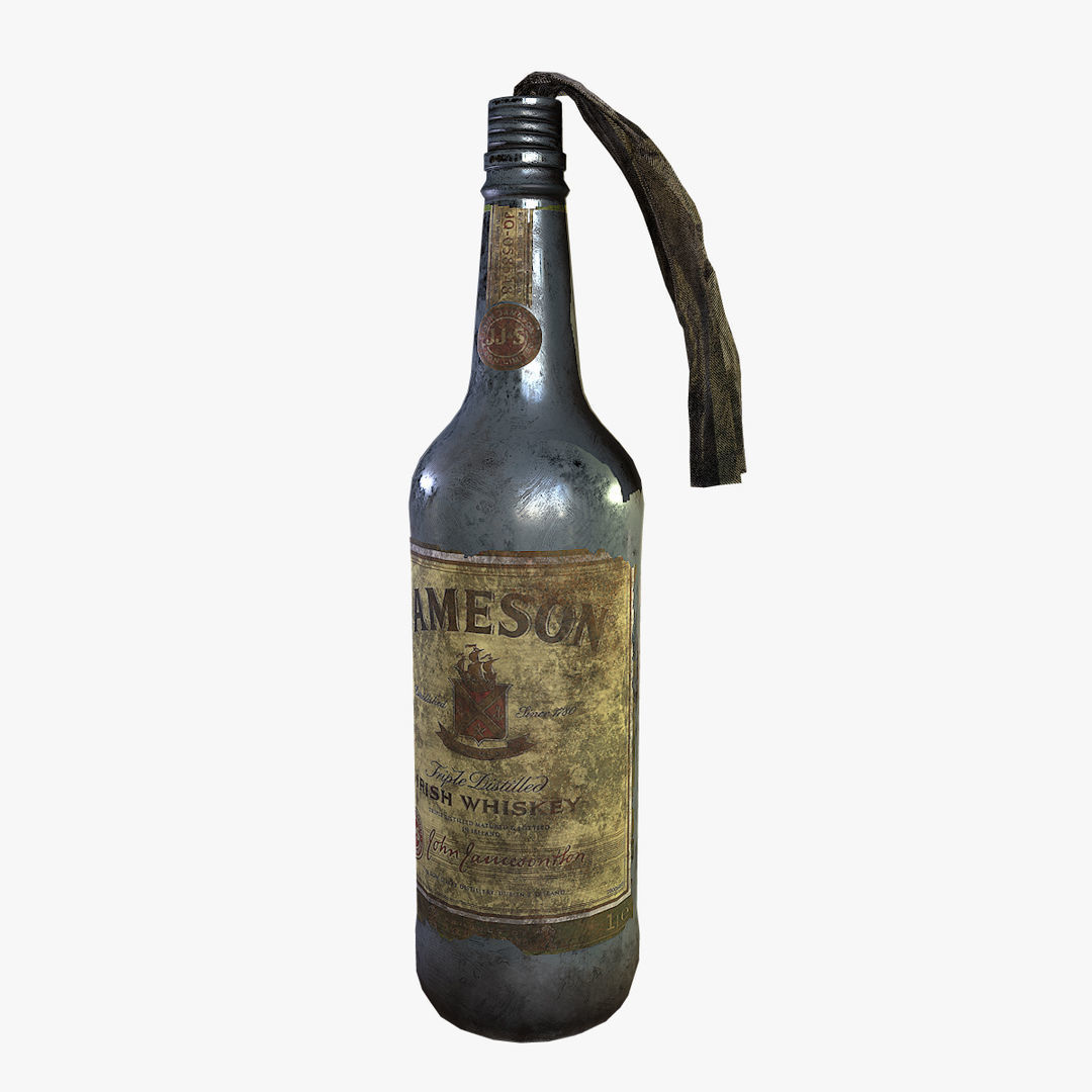 Molotov Cocktail  Low-poly 3D model_1