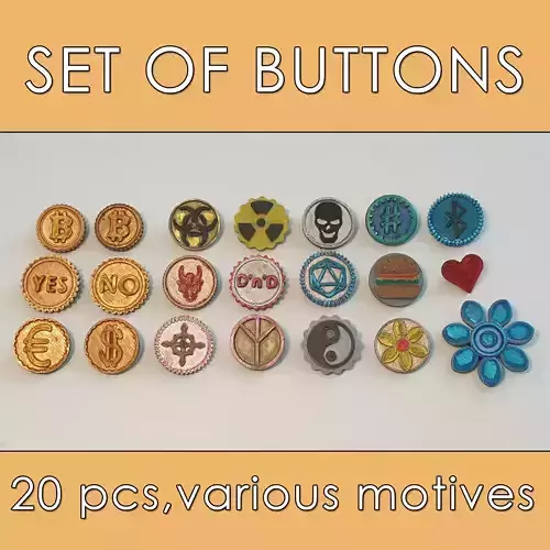 Stud set 20pcs 3D model