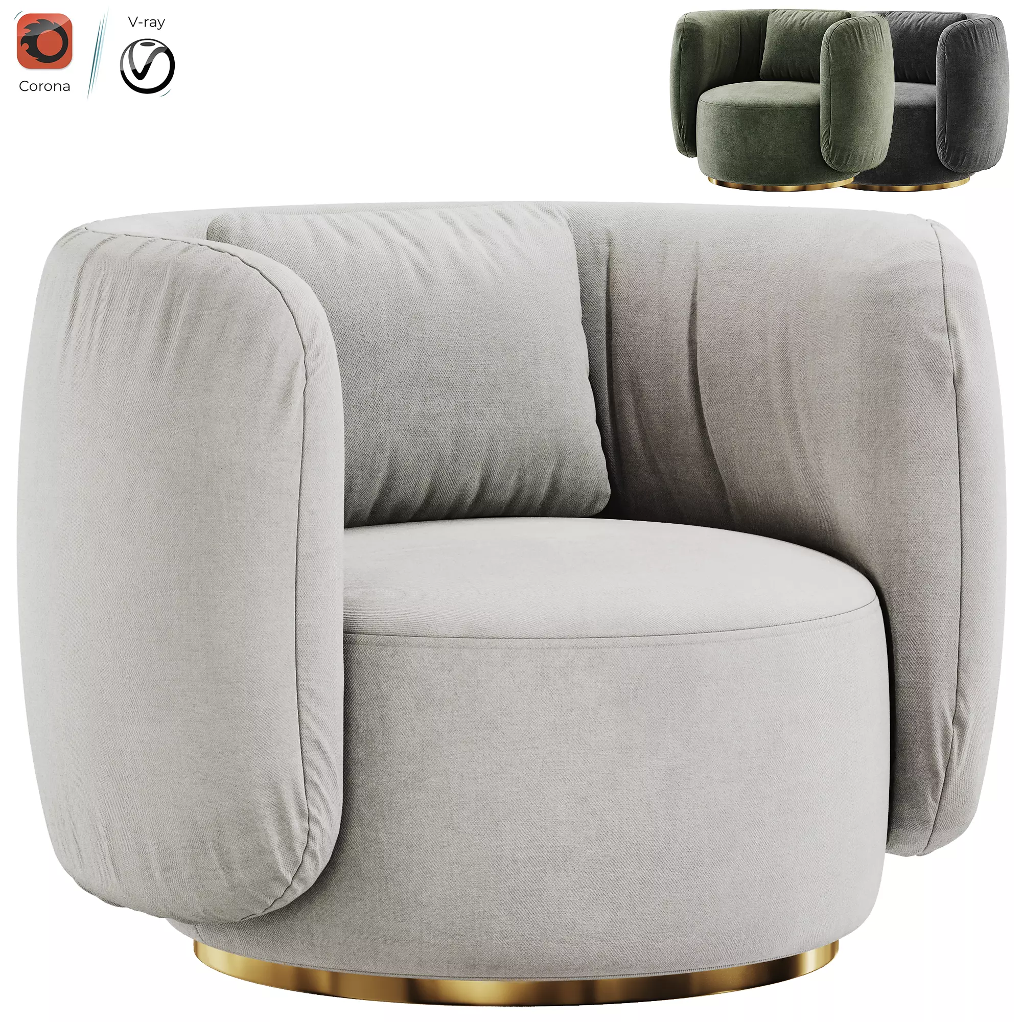 Arbor armchair Low-poly 3D model