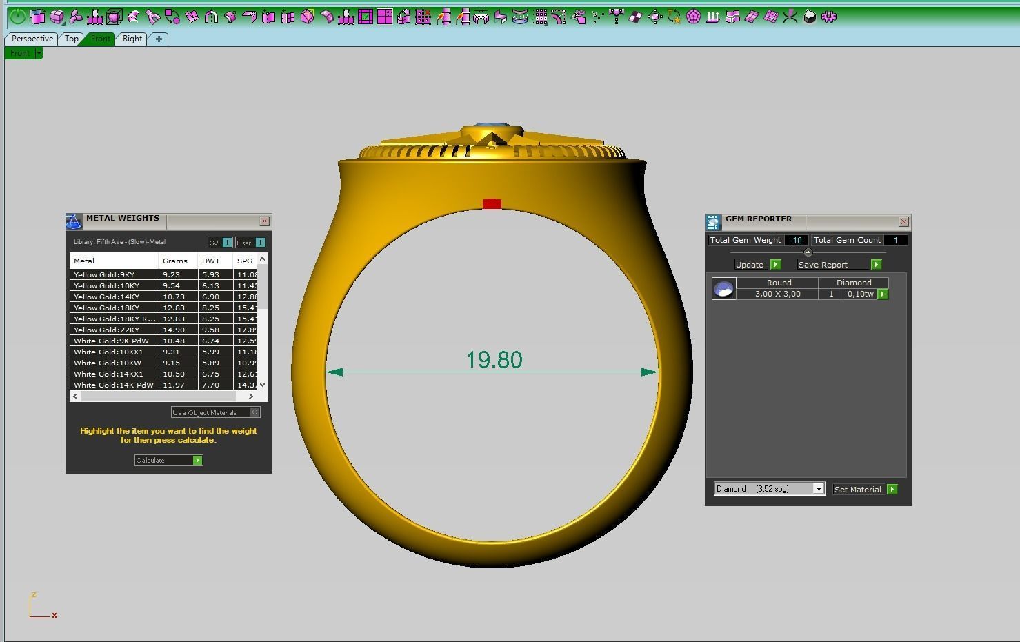Diamond ring design rendering 3D print model_6