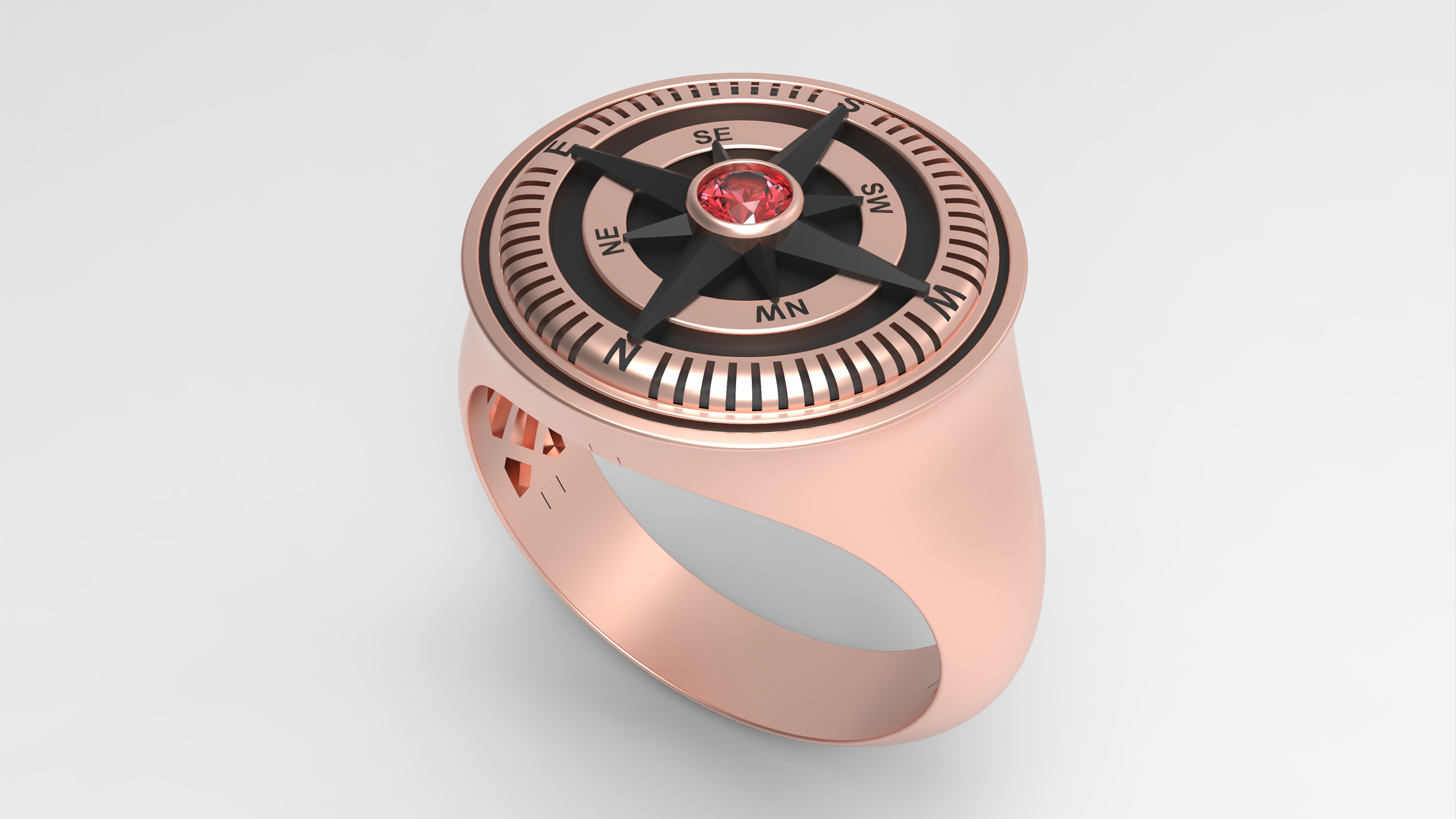 Diamond ring design rendering 3D print model_2