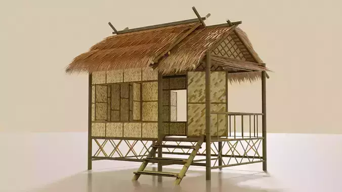 3D thai Bamboo house 3D model