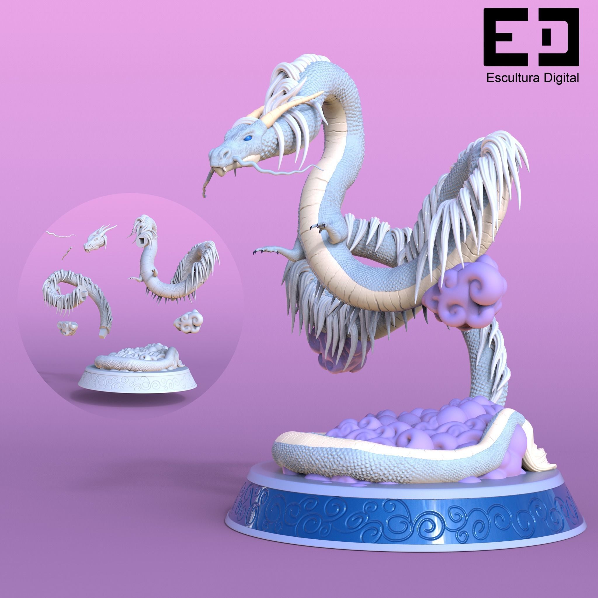 Dragon chino - Chinese dragon 3D print model_2