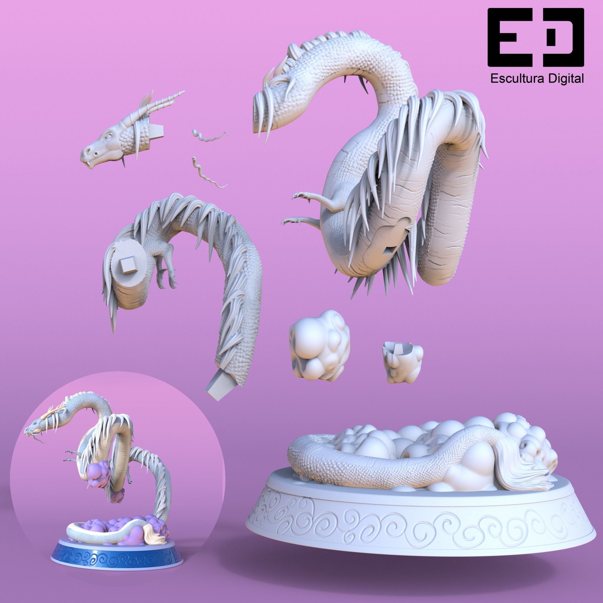 Dragon chino - Chinese dragon 3D print model_5