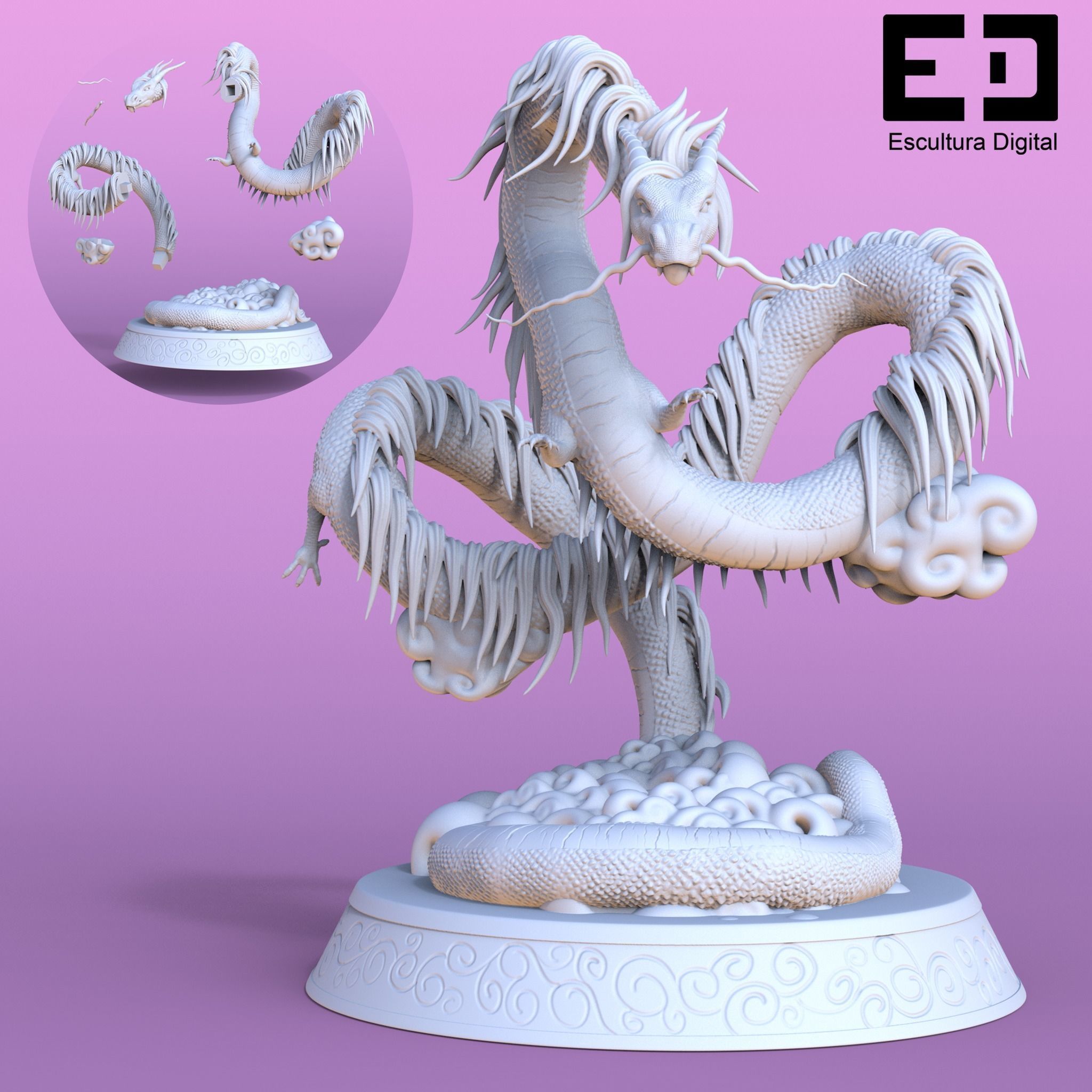 Dragon chino - Chinese dragon 3D print model_11
