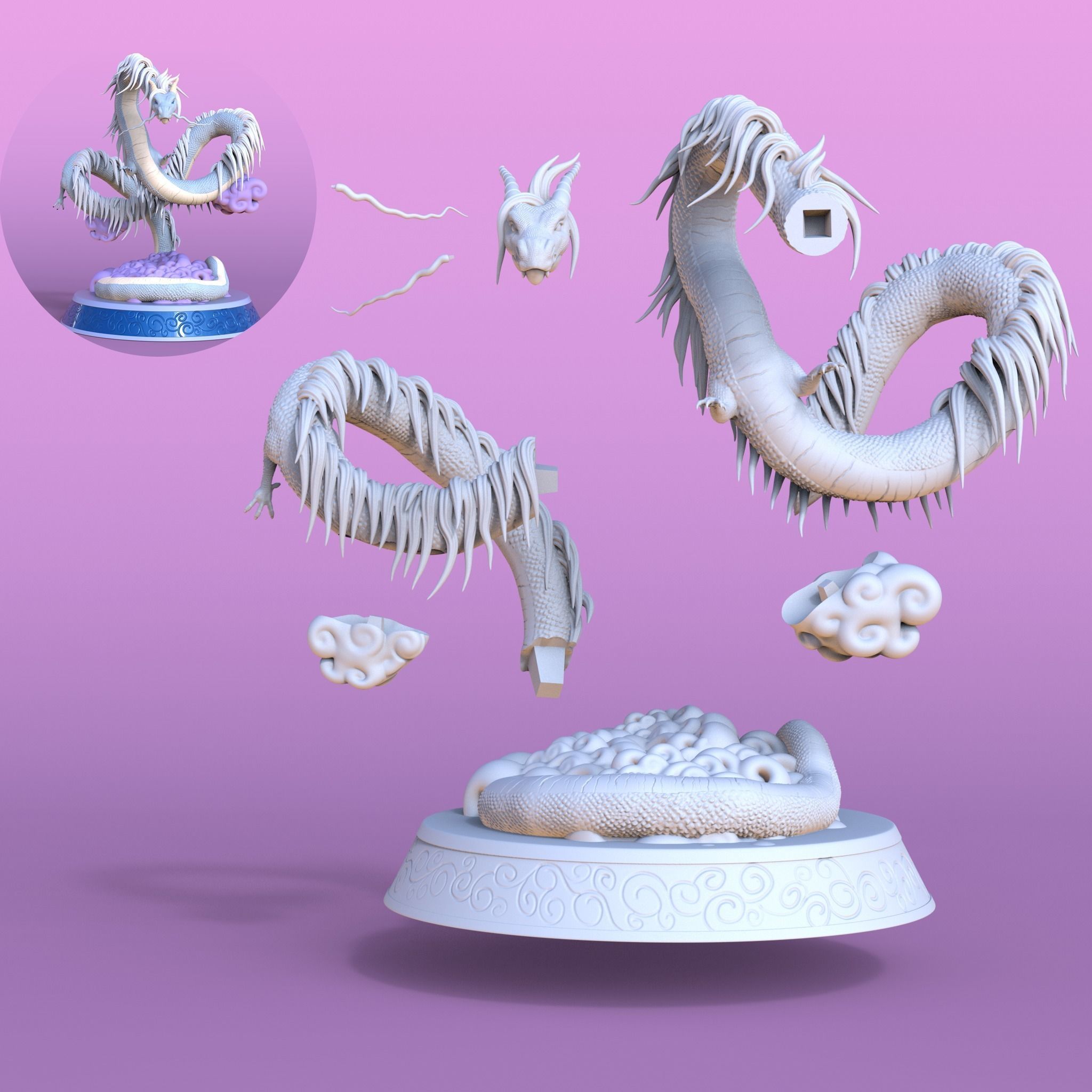 Dragon chino - Chinese dragon 3D print model_1