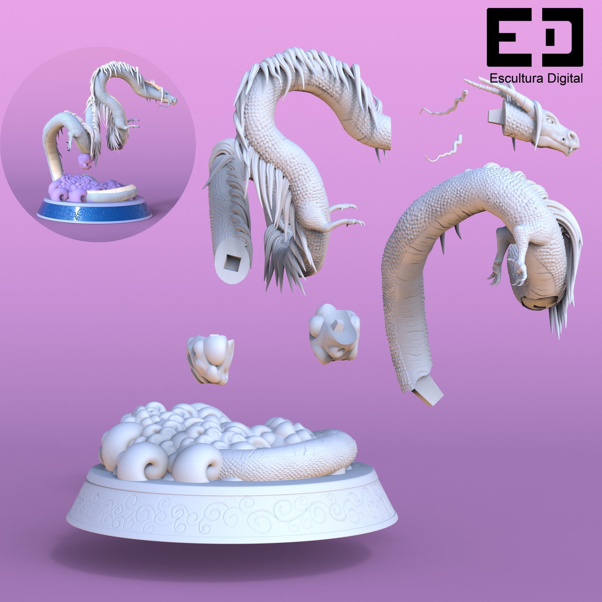 Dragon chino - Chinese dragon 3D print model_9