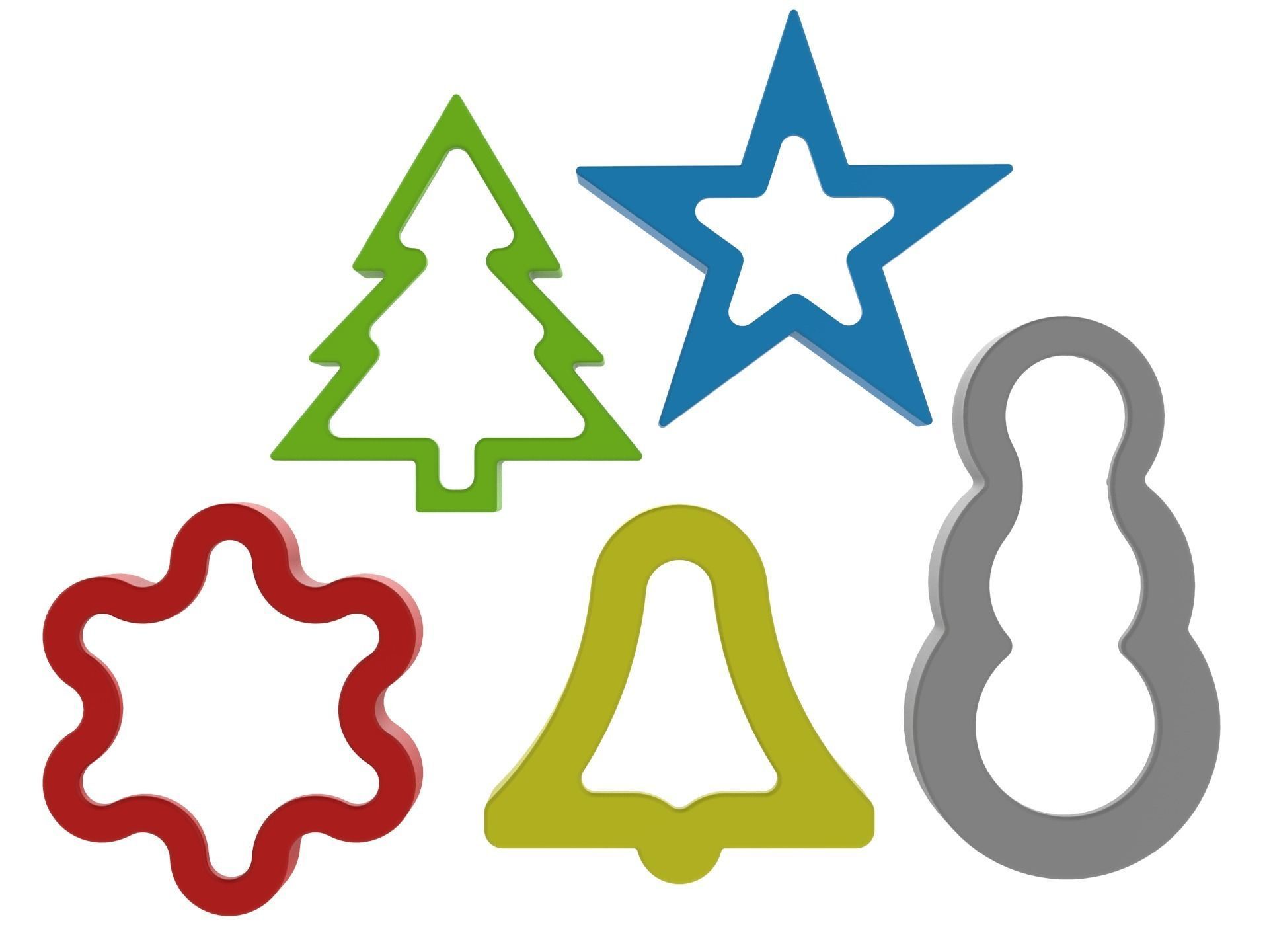 Christmas cookie cutters set files 3D print model_9