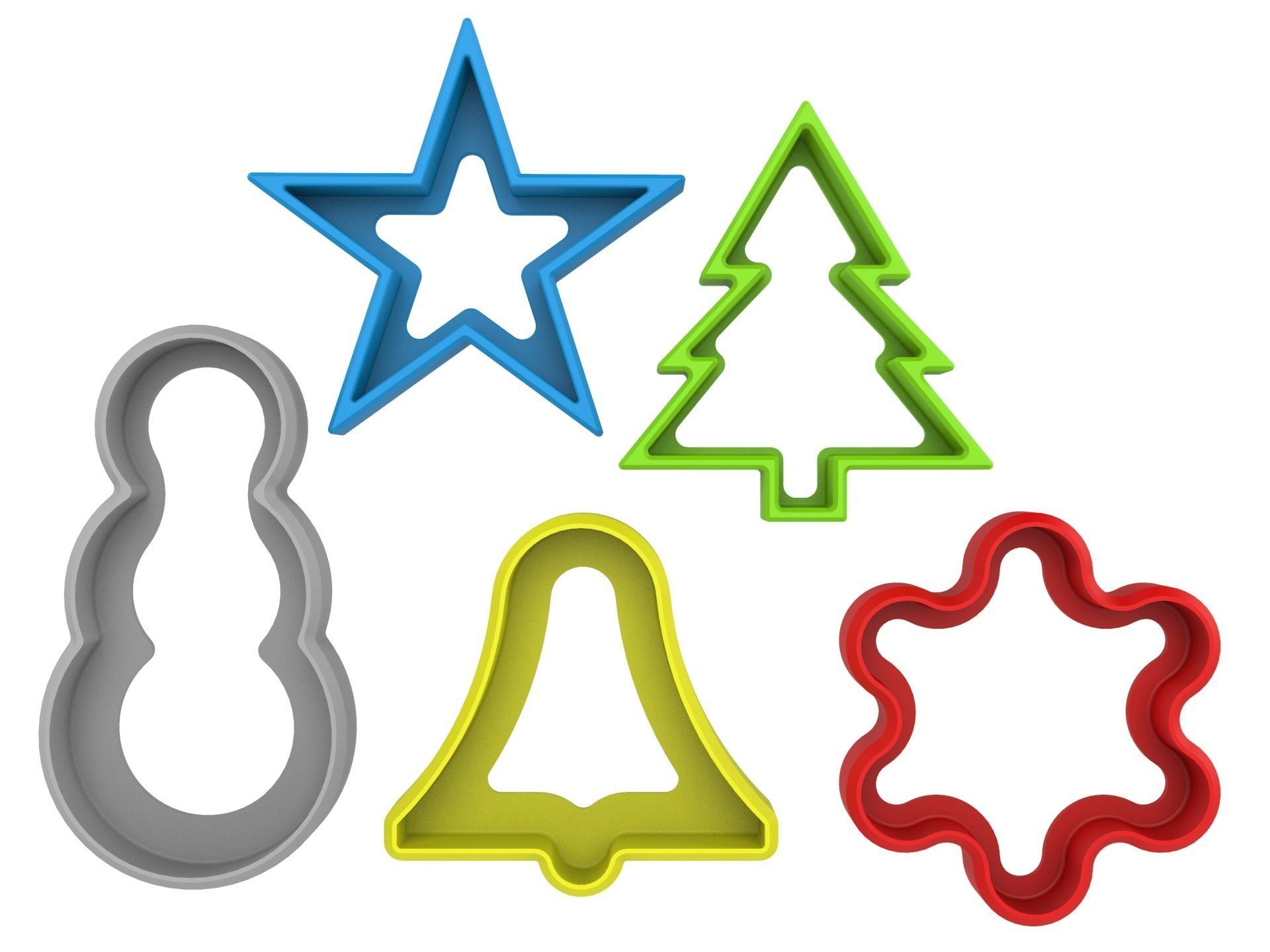 Christmas cookie cutters set files 3D print model_10