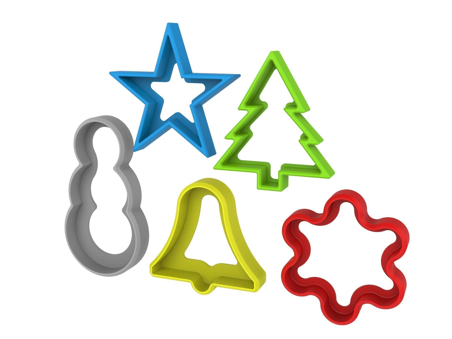 Christmas cookie cutters set files 3D print model_2