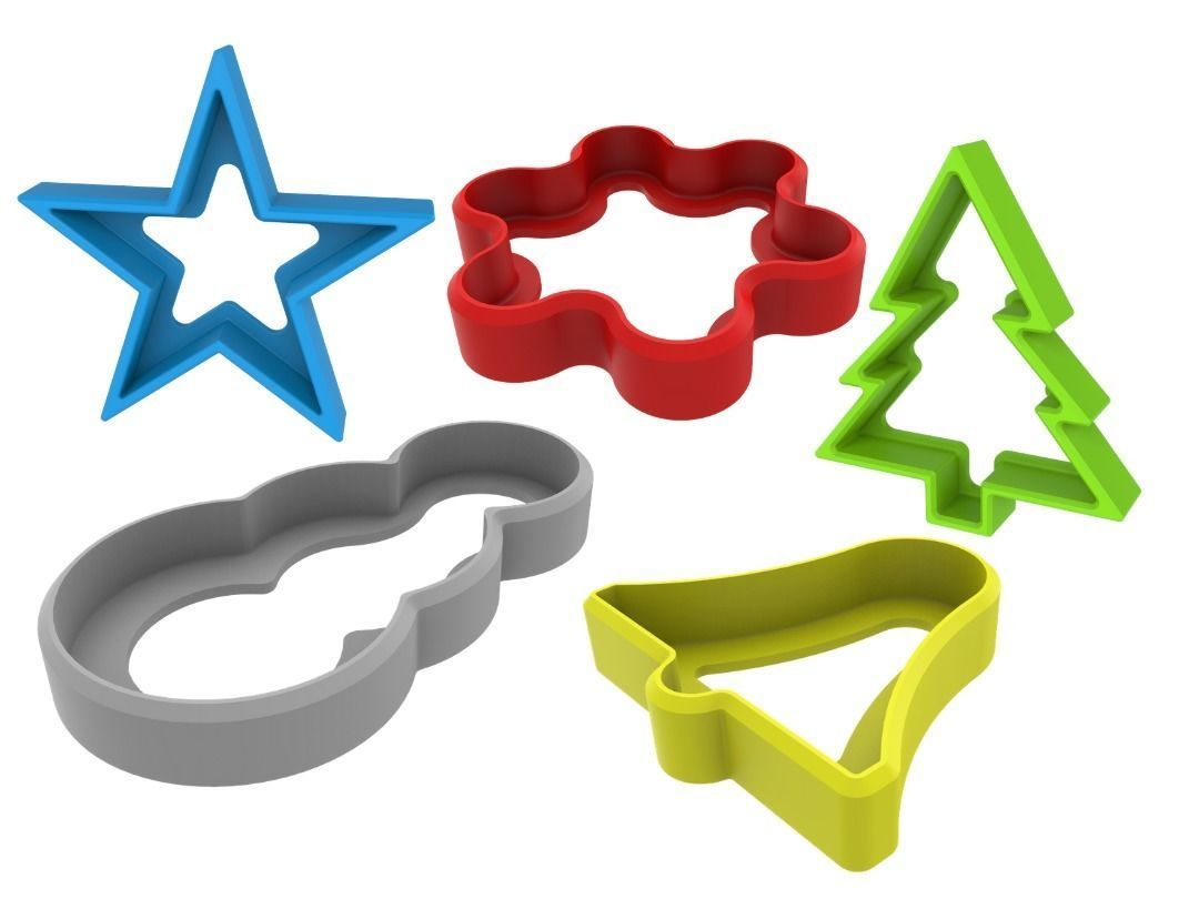 Christmas cookie cutters set files 3D print model_1