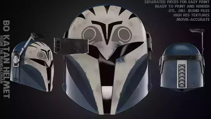 The Mandalorian Bo-Katan Helmet for Cosplay 3D print model The Mandalorian Bo-Katan Helmet for Cosplay 3D print model