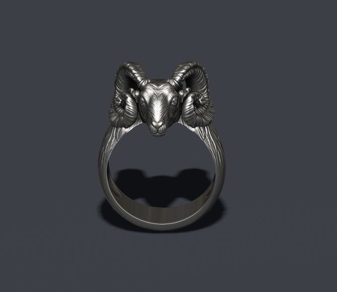 ram sheep ring 3D print model_3