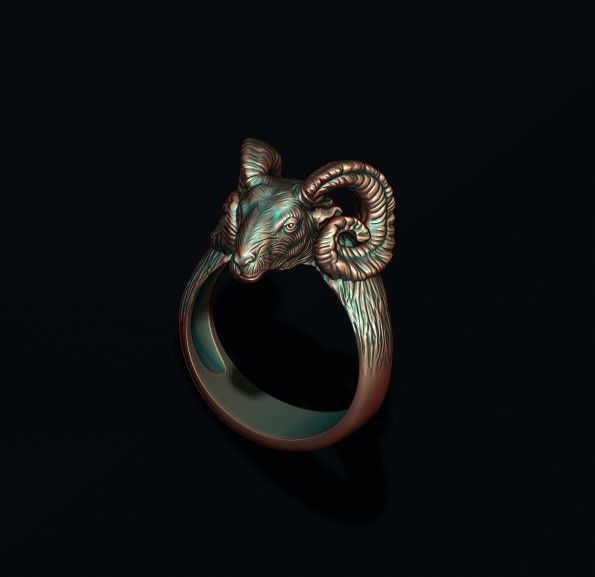 ram sheep ring 3D print model_6