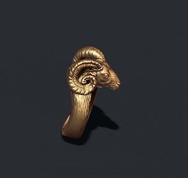 ram sheep ring 3D print model_2