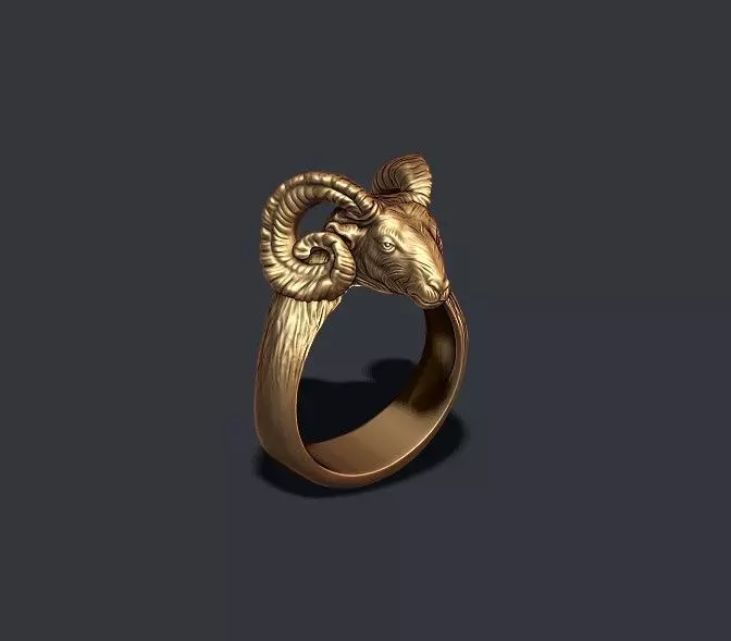 ram sheep ring 3D print model_0