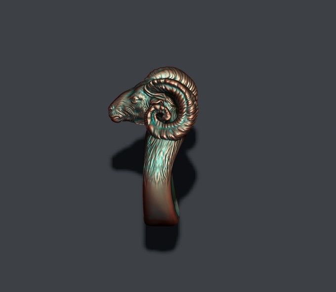 ram sheep ring 3D print model_5