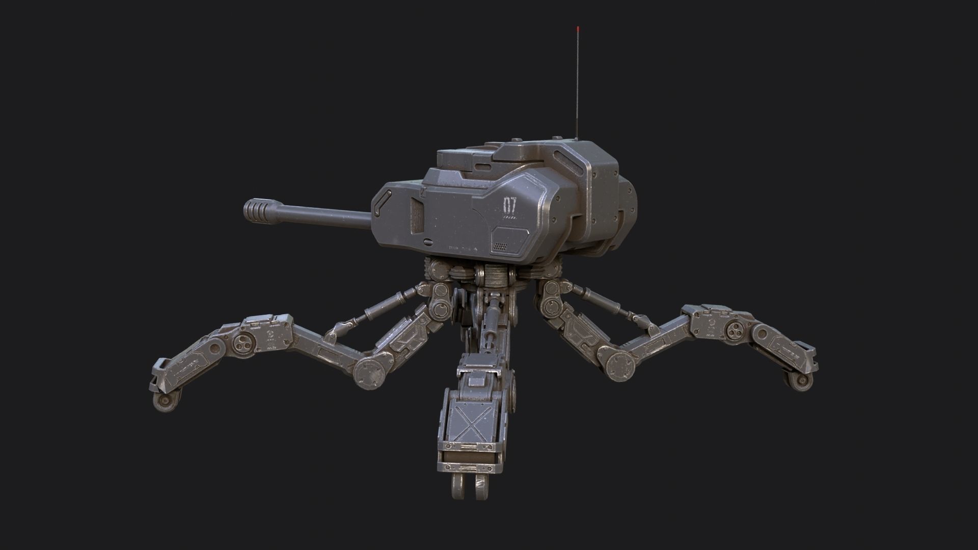 Mech Spider Low-poly 3D model_5