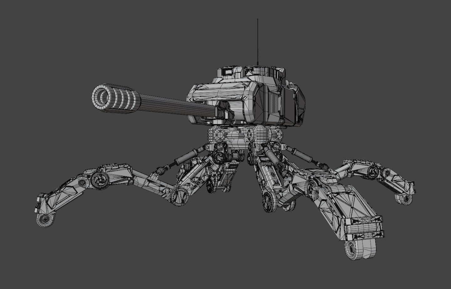 Mech Spider Low-poly 3D model_12