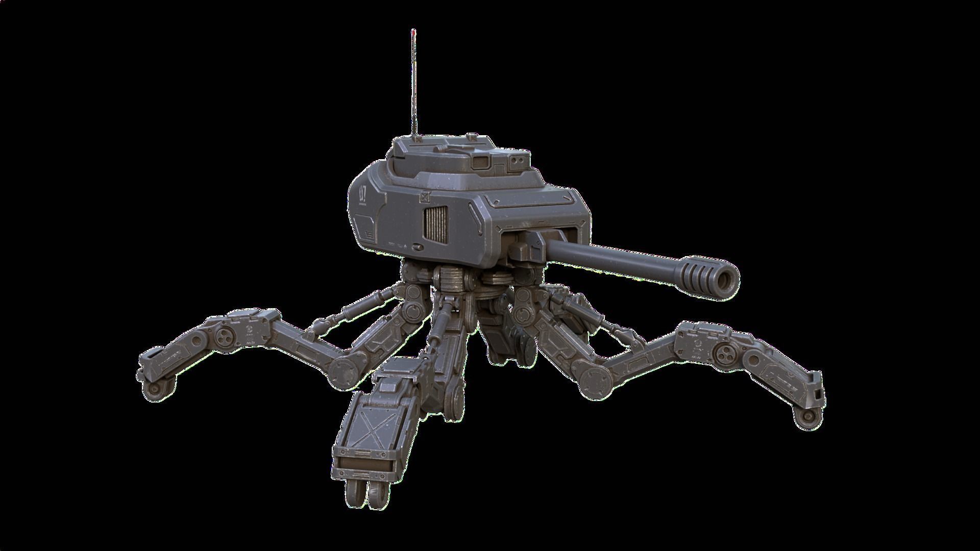 Mech Spider Low-poly 3D model_2