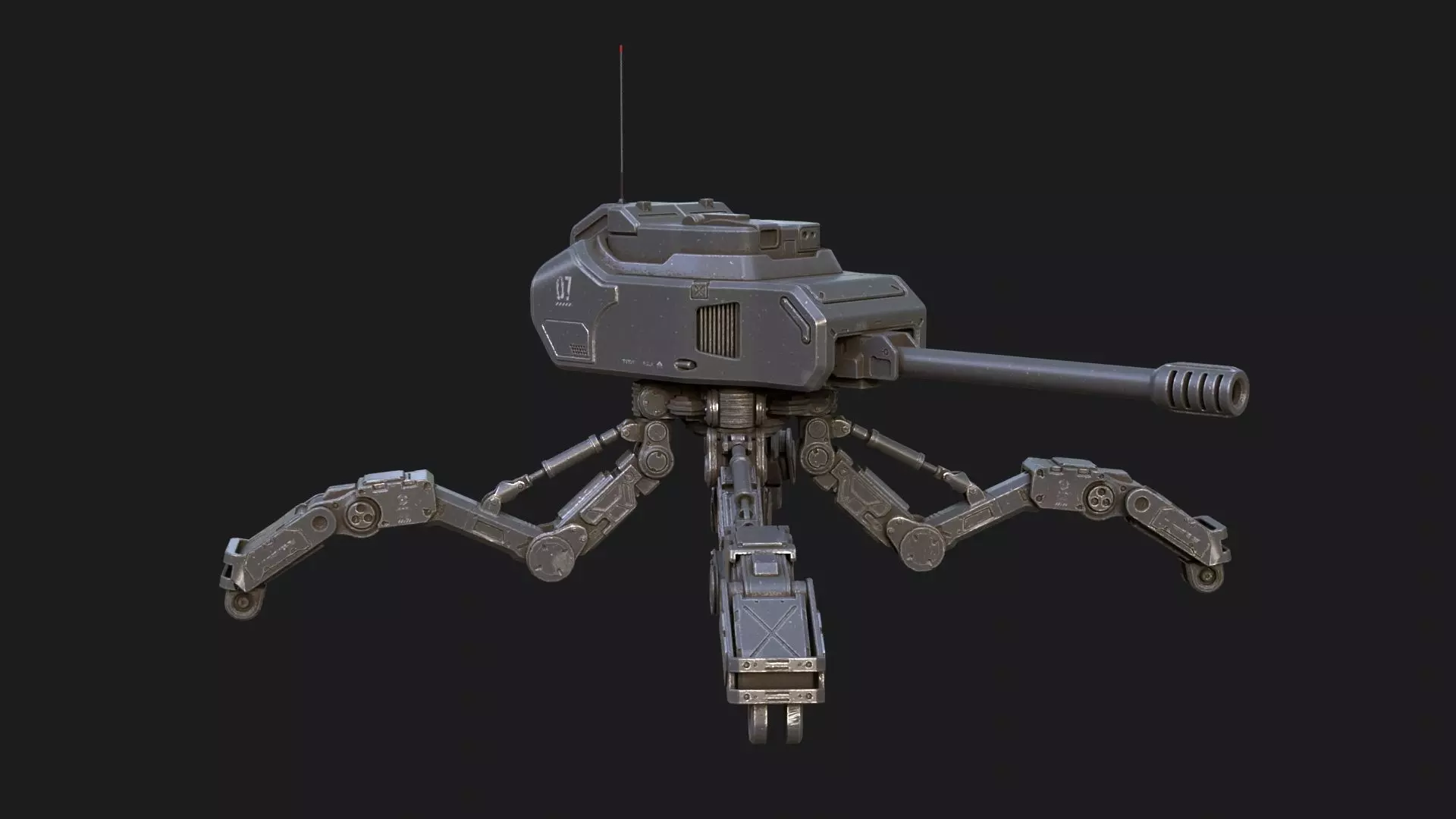 Mech Spider Low-poly 3D model_0