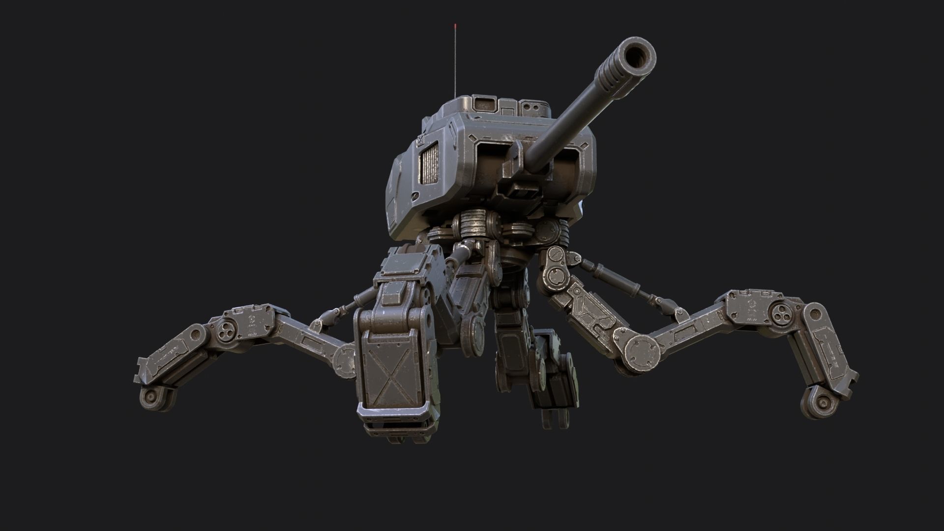 Mech Spider Low-poly 3D model_8