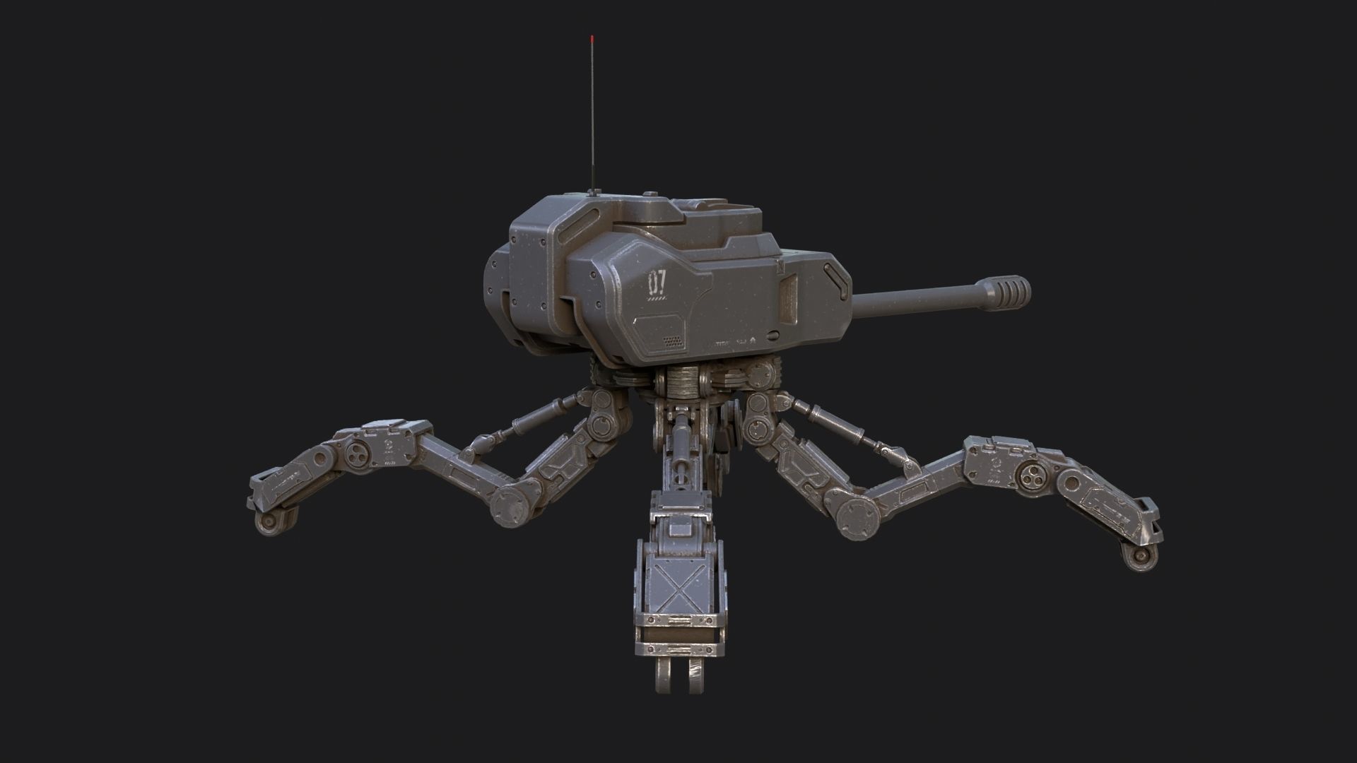 Mech Spider Low-poly 3D model_6