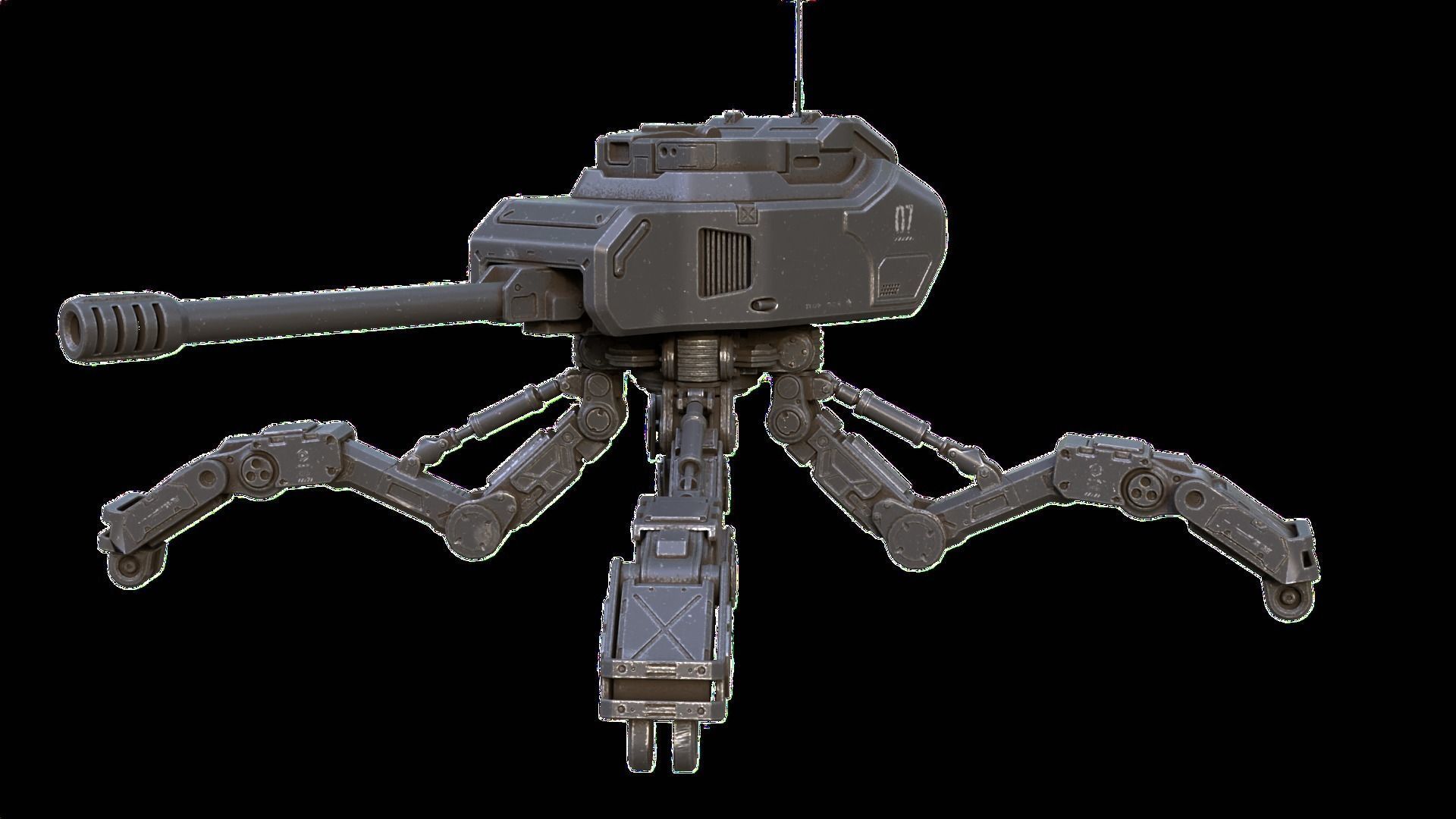 Mech Spider Low-poly 3D model_1