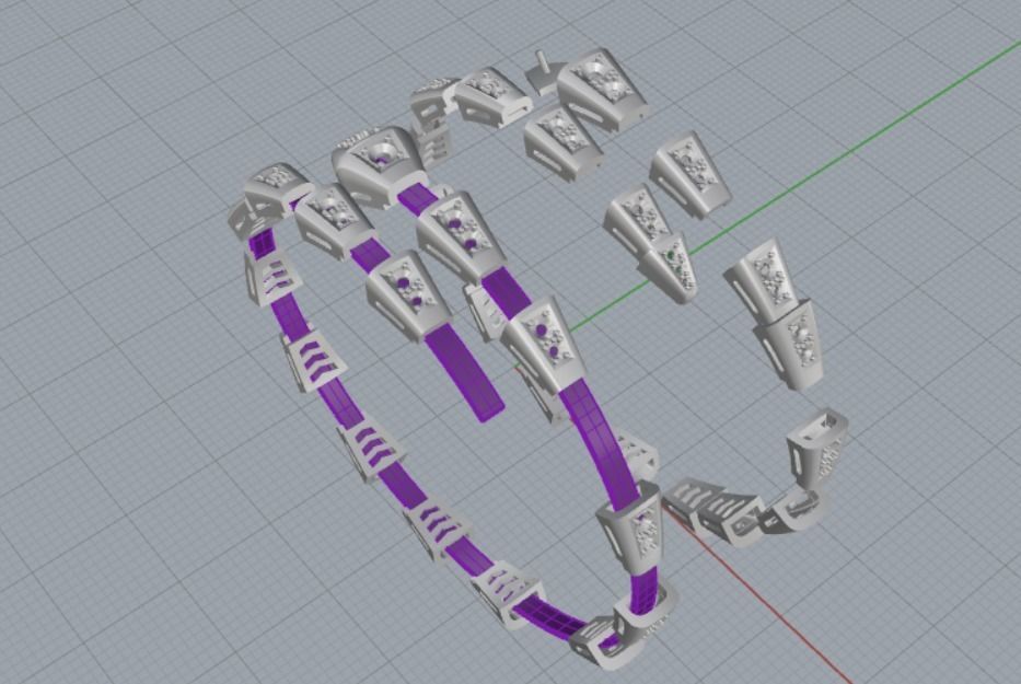 snake bracelet 3D print model_12