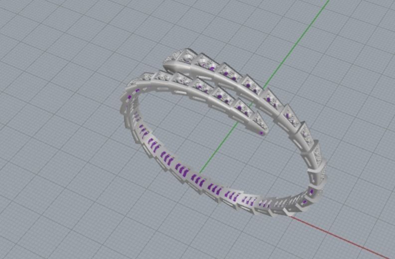 snake bracelet 3D print model_11