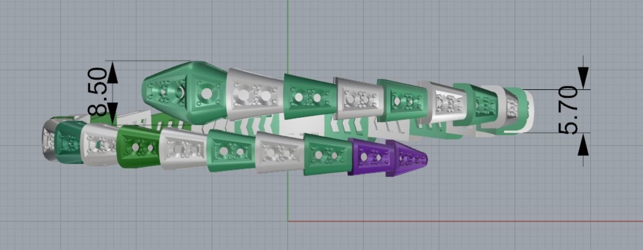 snake bracelet 3D print model_5