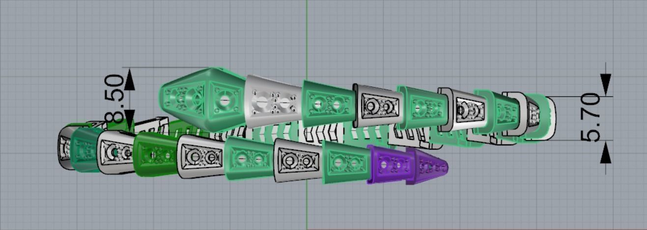 snake bracelet 3D print model_6