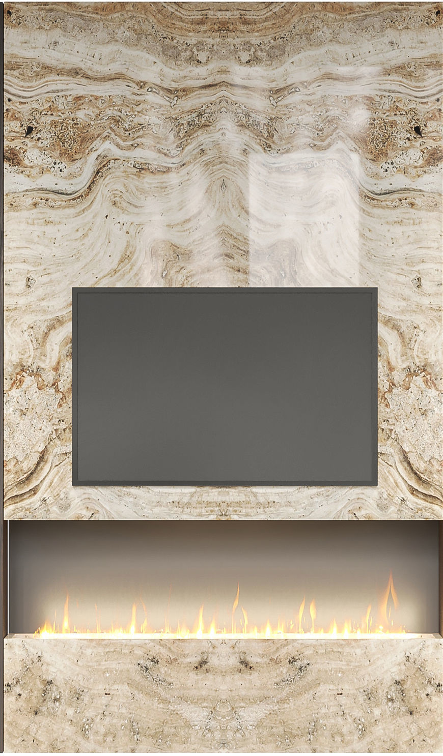 Wall with TV and decor 3D model_3