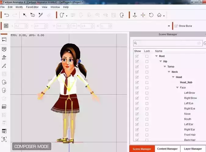2d indian cartoon in cartoon animator 4 3D model