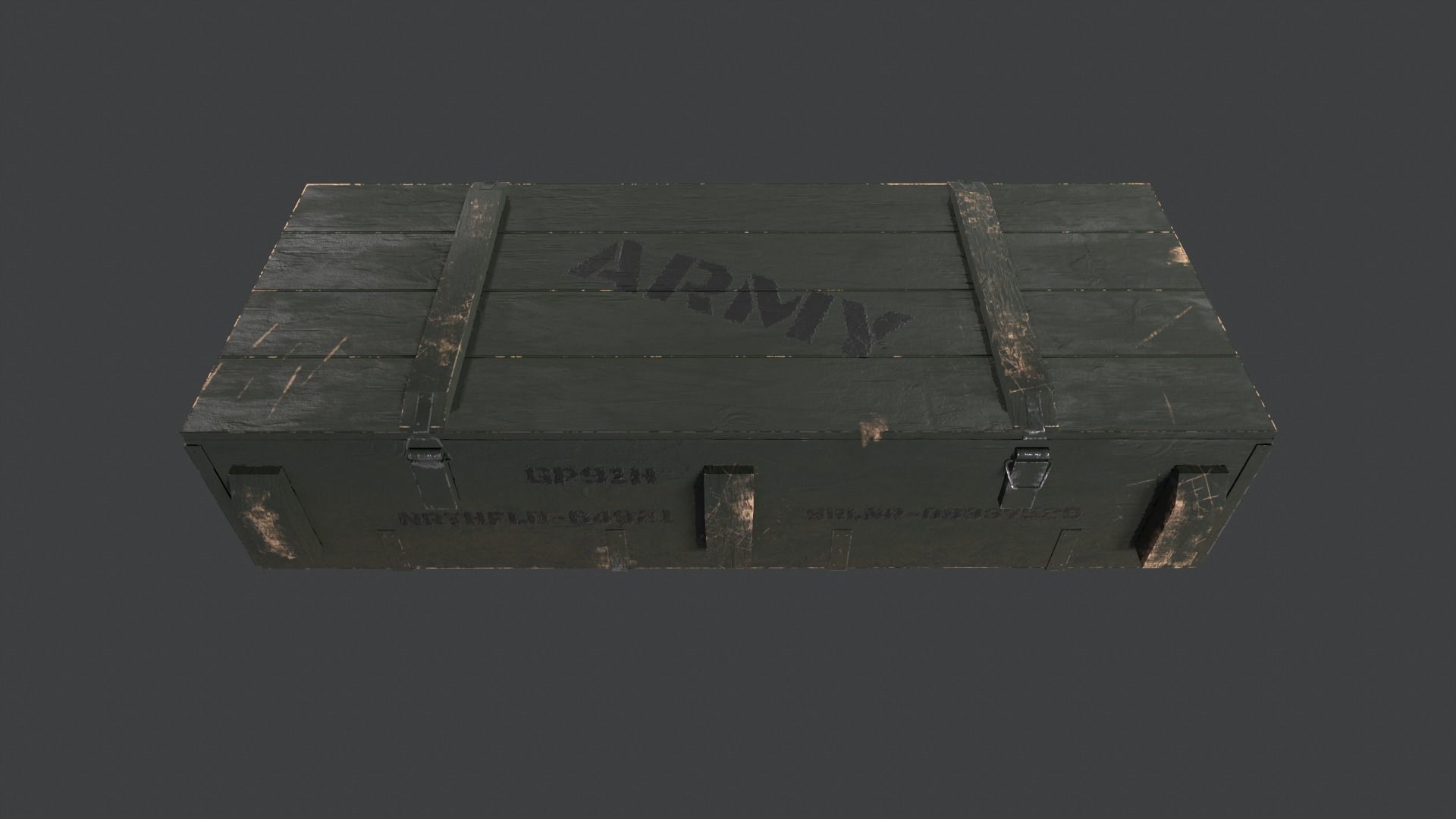Army Weapon Crate Low-poly 3D model_2