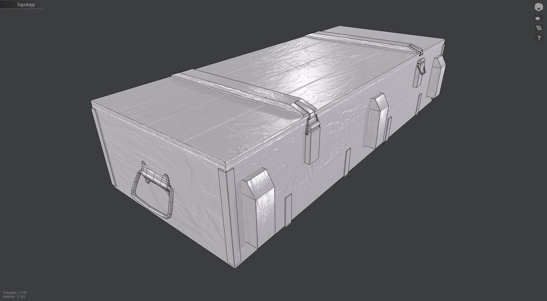 Army Weapon Crate Low-poly 3D model_4