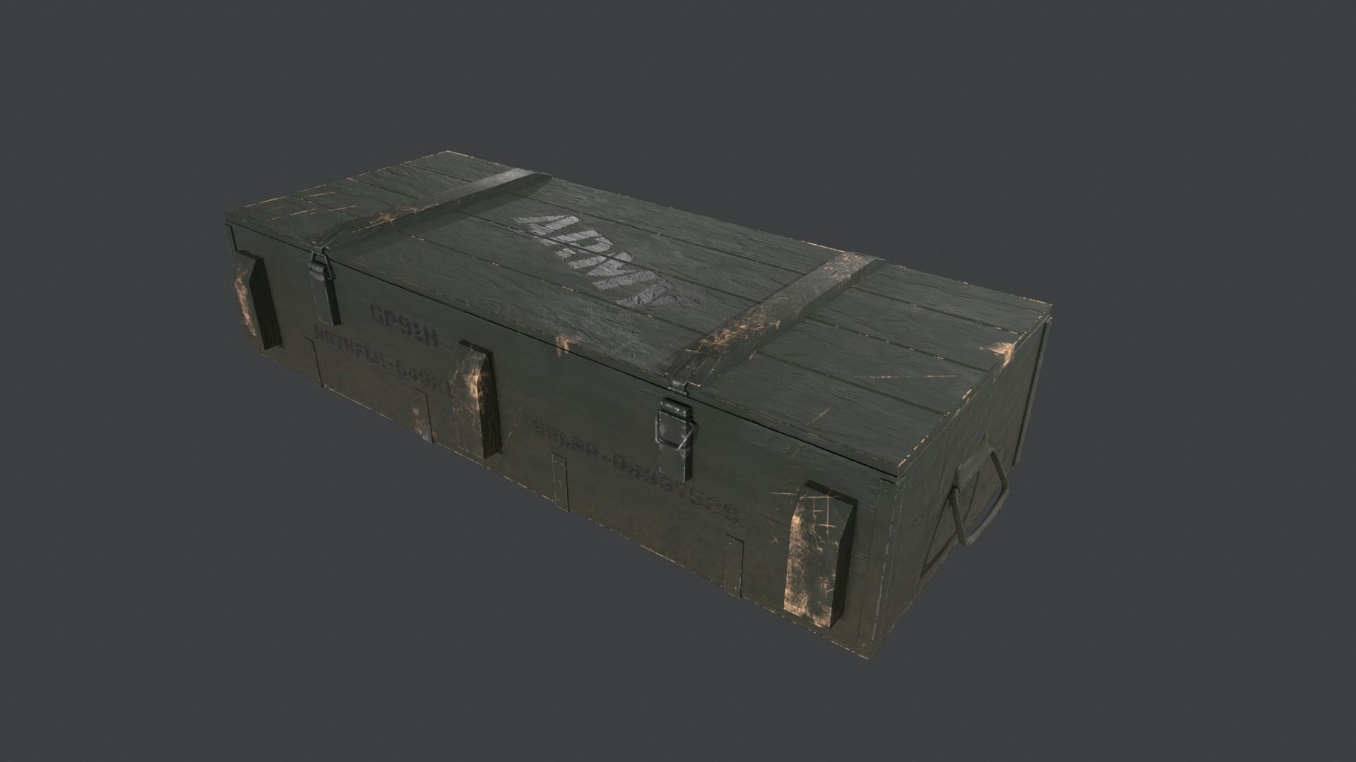 Army Weapon Crate Low-poly 3D model_3