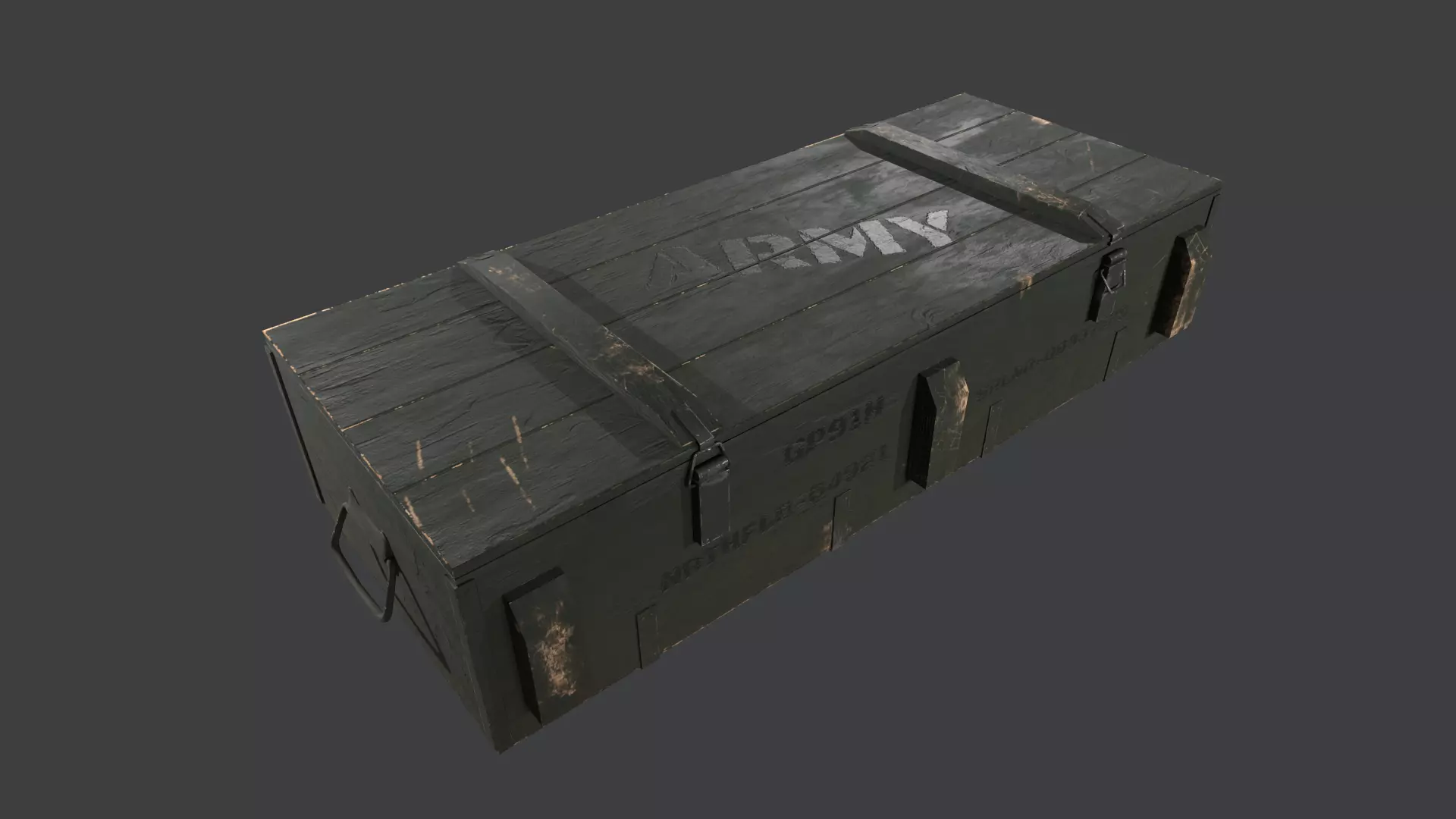 Army Weapon Crate Low-poly 3D model_0