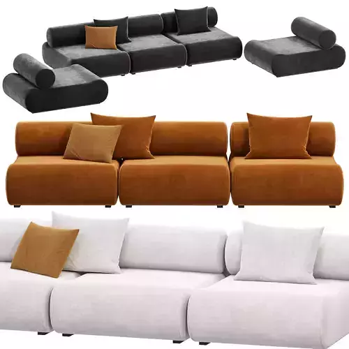 Mustard Klaus Uredat Corbi Trio sofa for COR