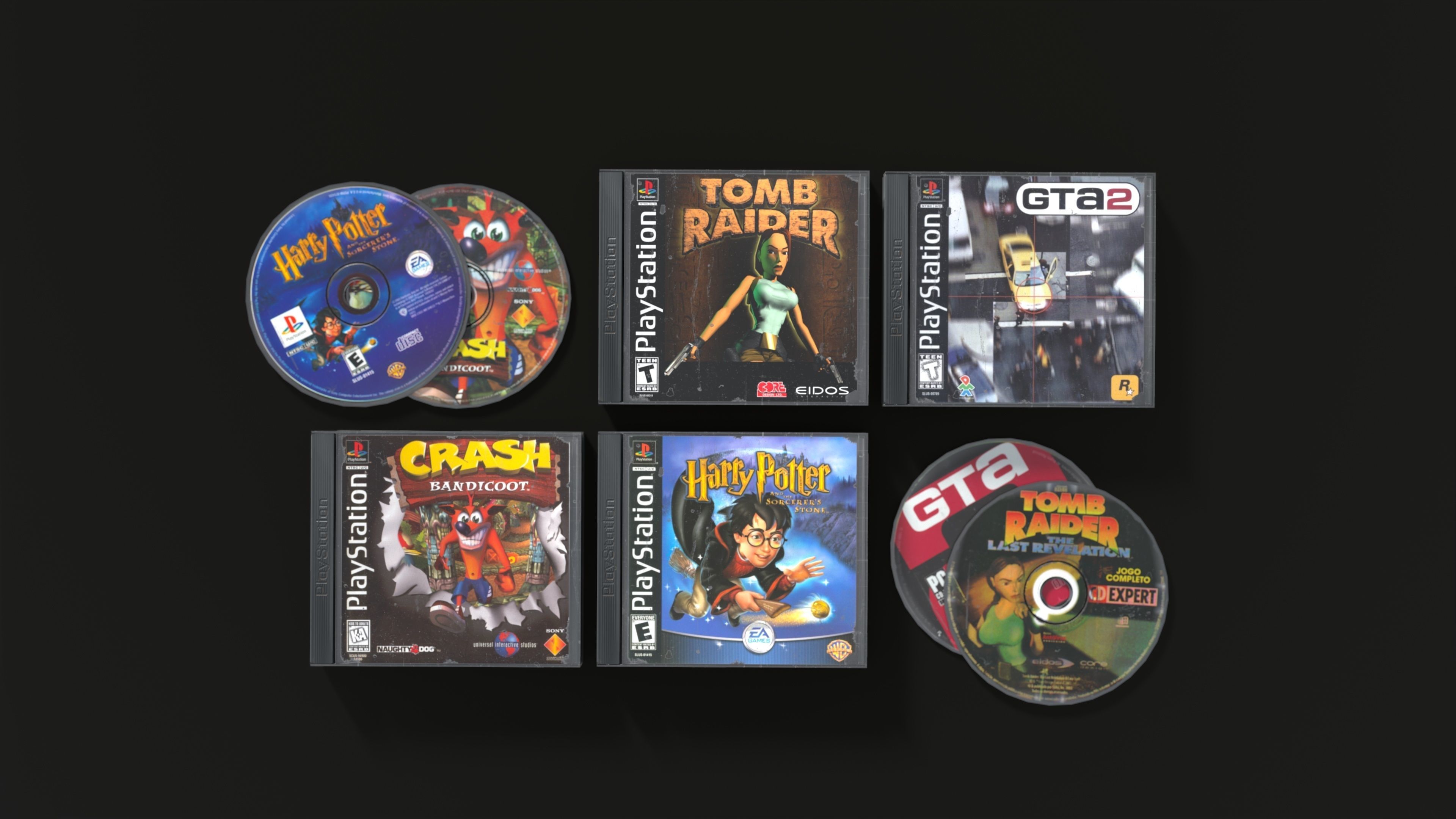 CD boxes Low-poly 3D model_3