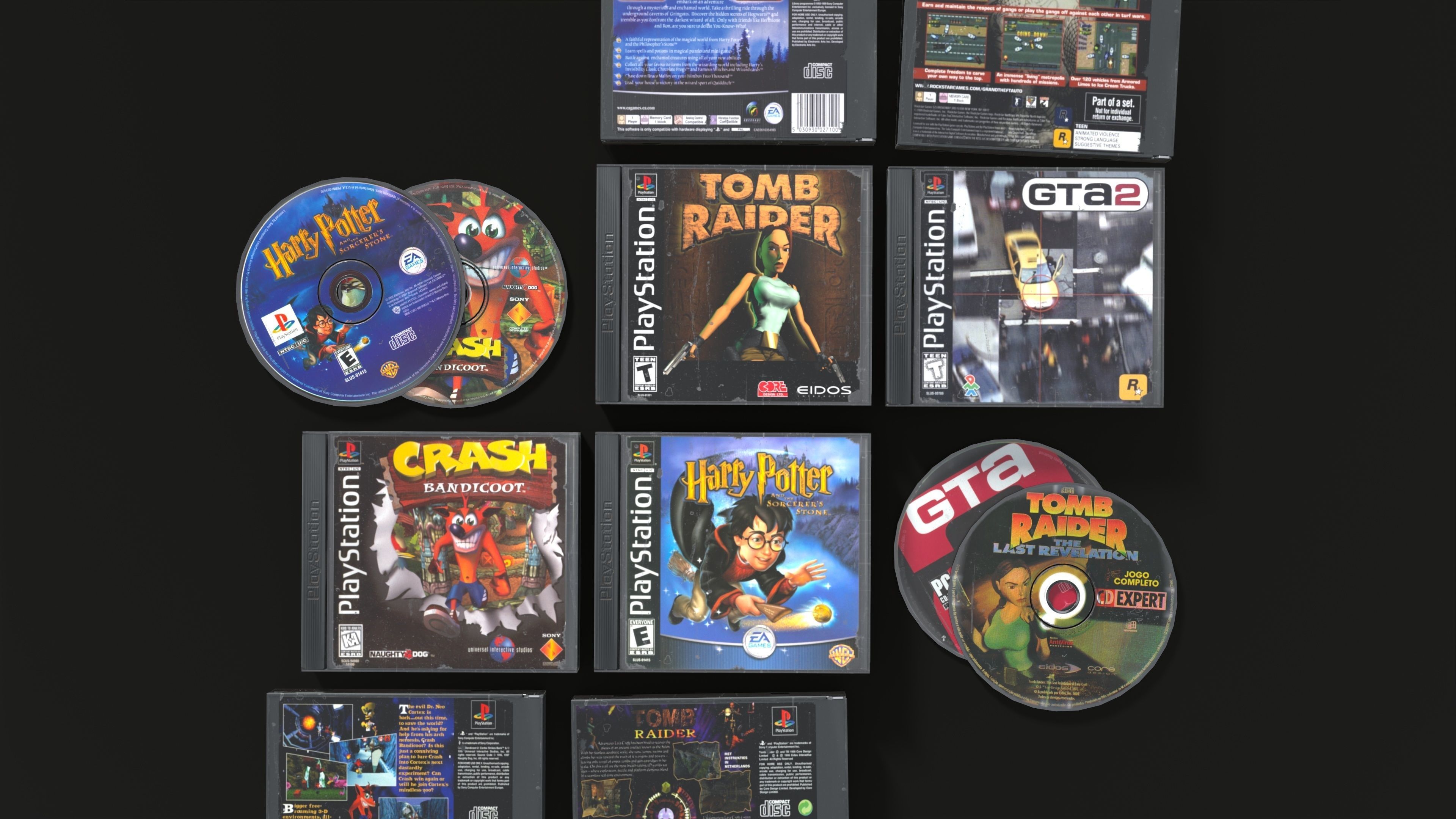 CD boxes Low-poly 3D model_4