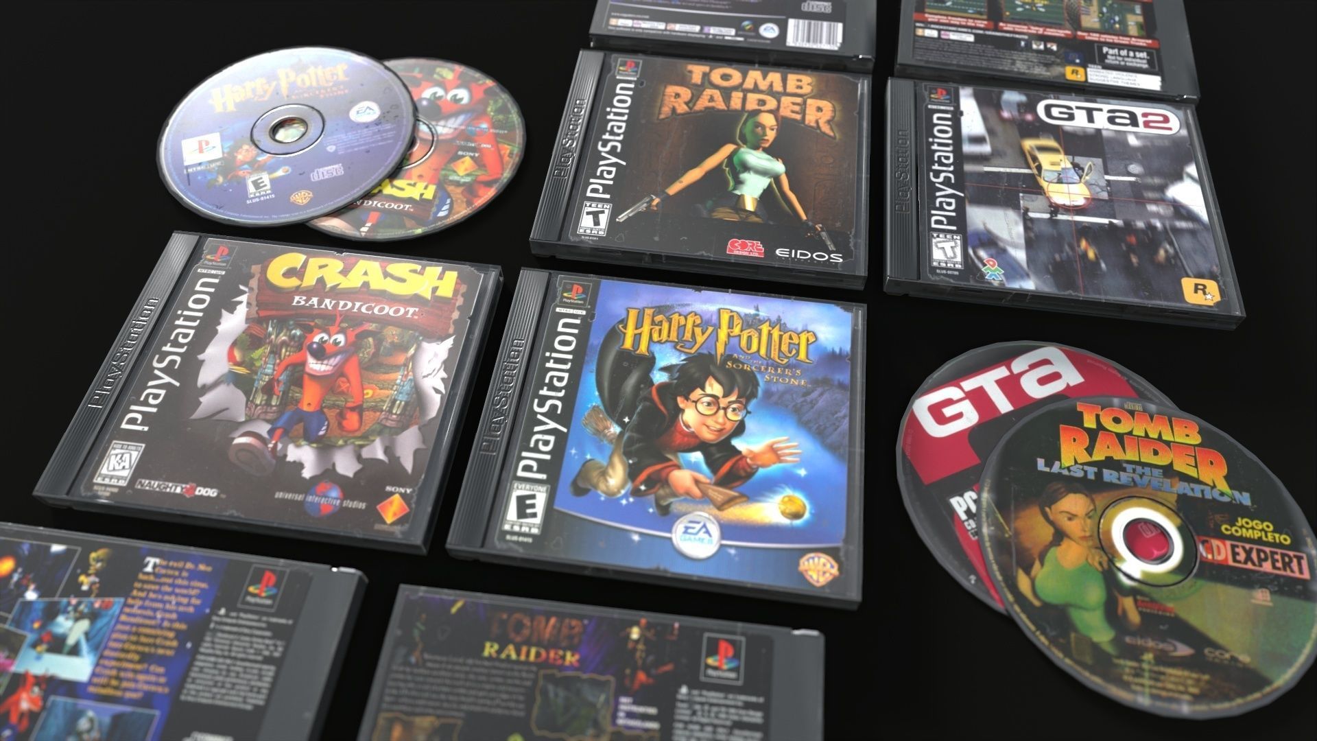 CD boxes Low-poly 3D model_6