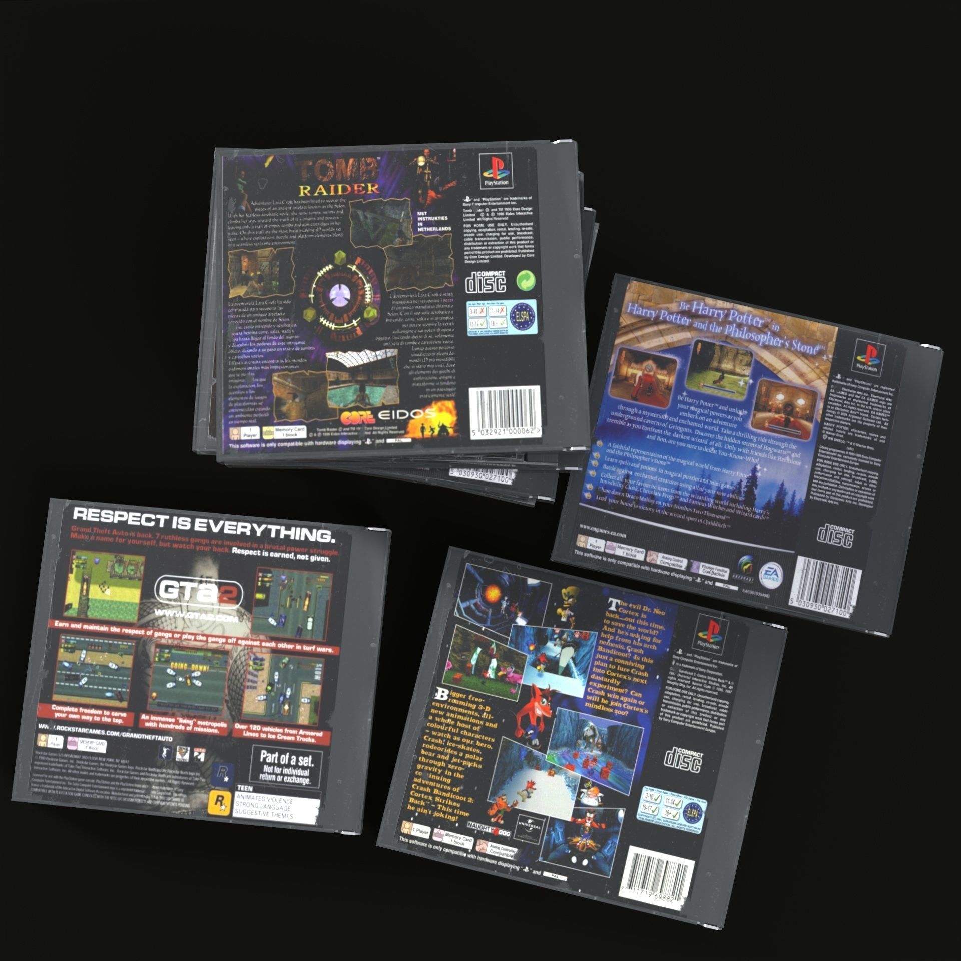 CD boxes Low-poly 3D model_10