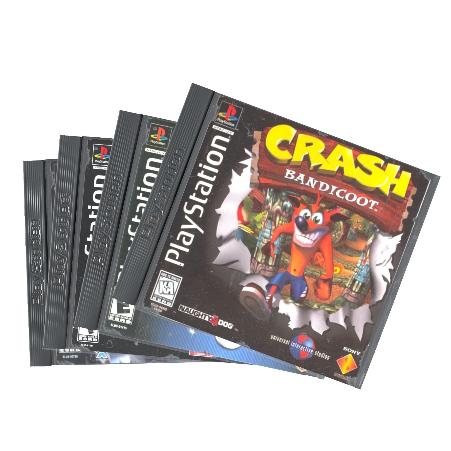 CD boxes Low-poly 3D model_11